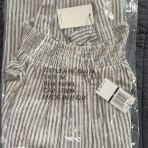 White and blue stripped kids romper